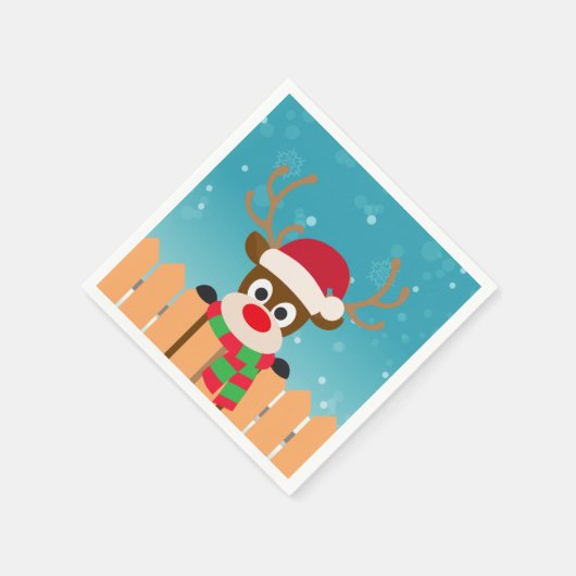 Schattige Rudolph De Rode Neus Rendier | Servet (Hoek)