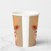 Schattige Rudolph de rode neus rendieren papier cu Papieren Bekers (Rechts)