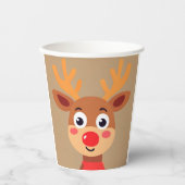 Schattige Rudolph de rode neus rendieren papier cu Papieren Bekers (Voorkant)