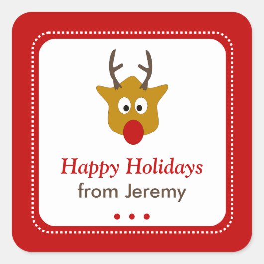 Schattige Rudolph Het Rendier Kerstcadeau Label (Voorkant)
