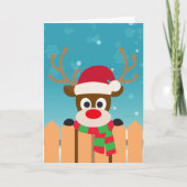 Schattige Rudolph Het Rode Neus Rendier | Wenskaar Kaart (Voorkant)