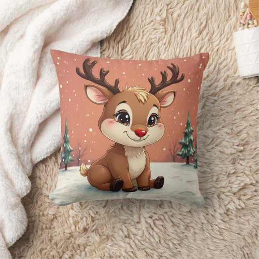 Schattige Rudolph-kussen Kussen (Deken)