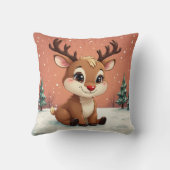 Schattige Rudolph-kussen Kussen (Achterkant)