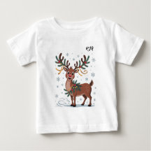 Schattige Rudolph met gouden accenten Initialen