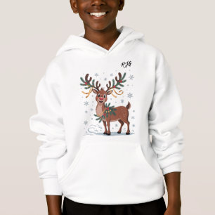 Schattige Rudolph met gouden accenten Initialen