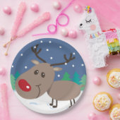 Schattige Rudolph - Party borden Papieren Bordje (Feest)