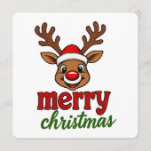 Schattige Rudolph Rendier Kerstmis Kaart (Voorkant)