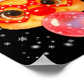 Schattige Rudolph Rode Neus Bubble Gum Kerstmis Xm Poster (Hoek)