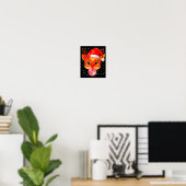 Schattige Rudolph Rode Neus Bubble Gum Kerstmis Xm Poster (Thuiskantoor)
