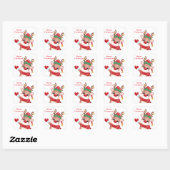 Schattige Rudolph The Red Nose Reindeer Kerstmis Vierkante Sticker (Vel)