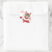 Schattige Rudolph The Red Nose Reindeer Kerstmis Vierkante Sticker (Tas)