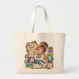 Schattige Rugzak Voor Terug Naar School Meisje & P Grote Tote Bag