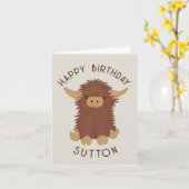 Schattige, ruige Highland-kundig Kaart (Gele Bloem)