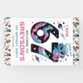 Schattige Ruimte 7e Verjaardag | Zes & Zeven Jaar Spandoek (Horizontaal)