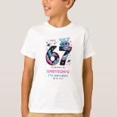 Schattige Ruimte 7e Verjaardag | Zes & Zeven Jaar T-shirt (Voorkant)