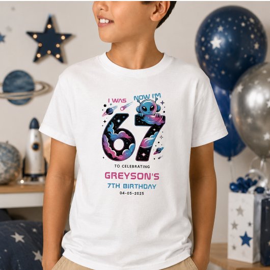 Schattige Ruimte 7e Verjaardag | Zes & Zeven Jaar T-shirt