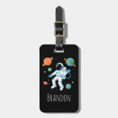 Schattige Ruimte Astronaut Jongens Bagagelabel (Voorkant verticaal)