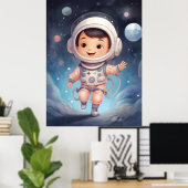 Schattige ruimte Kinder Explorer Poster (Thuiskantoor)