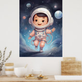Schattige ruimte Kinder Explorer Poster (Keuken)