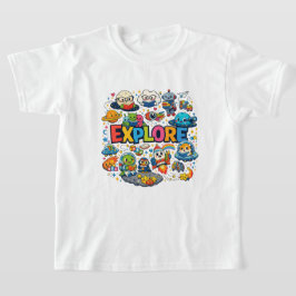 Schattige ruimte & lees "ONTDEK" Terug naar school T-shirt