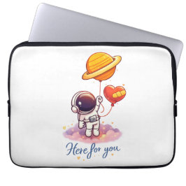 Schattige ruimte liefdesillustratie laptop sleeve