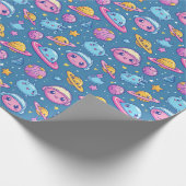 Schattige ruimteavonturen Kinder Cadeaupapier (Hoek)