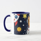 Schattige Ruimtebeer Astronaut Illustratie Mok (Links)
