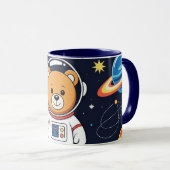 Schattige Ruimtebeer Astronaut Illustratie Mok (Voorkant rechts)