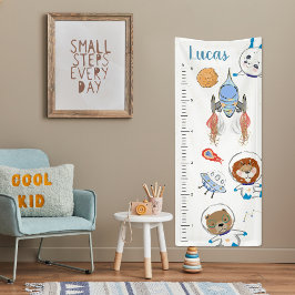 Schattige Ruimtedieren | Vinyl Groeimeter Banner