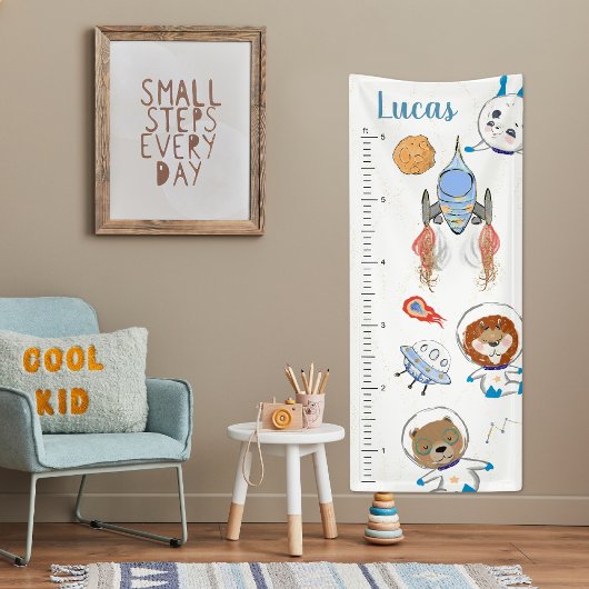 Schattige Ruimtedieren | Vinyl Groeimeter Banner