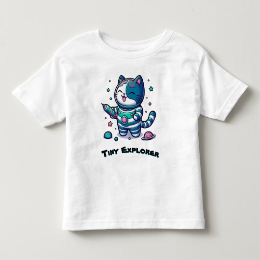 🚀 Schattige Ruimtekater Ruimtevaarder 🐱 Kinder Shirts (Voorkant)