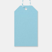 Schattige ruimteraket die opstijgt cadeaulabel (Achterkant)