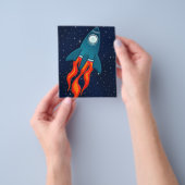 Schattige ruimteraket en ontwerp voor de buitenrui flyer (Hand)