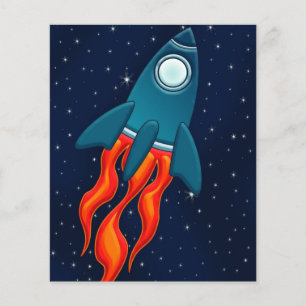 Schattige ruimteraket en ontwerp voor de buitenrui flyer