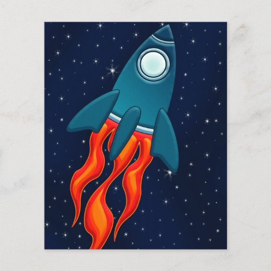 Schattige ruimteraket en ontwerp voor de buitenrui flyer (Voorkant)