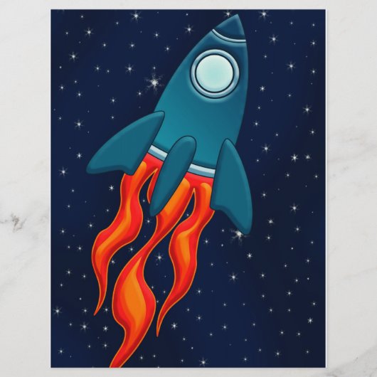 Schattige ruimteraket en ontwerp voor de buitenrui flyer (Voorkant)
