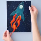 Schattige ruimteraket en ontwerp voor de buitenrui flyer (Hand)