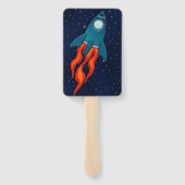 Schattige ruimteraket en ontwerp voor de buitenrui handwaaier (Achterkant)