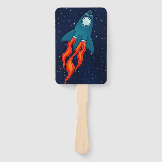 Schattige ruimteraket en ontwerp voor de buitenrui handwaaier (Voorkant)