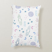 Schattige ruimteraketpatroon | Accent Kussen (Achterkant (Verticaal))