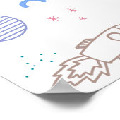 Schattige ruimteraketpatroon | Poster (Hoek)