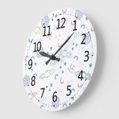 Schattige ruimteraketpatroon | Wandklok (Hoek)