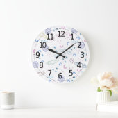 Schattige ruimteraketpatroon | Wandklok (Huis)