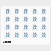 schattige ruimteschip koffie kat stickers (Vel)
