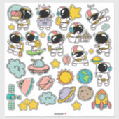 Schattige Ruimtevaarder Ruimte Stickers (Vel)