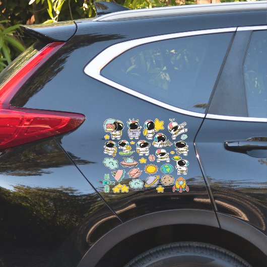 Schattige Ruimtevaarder Ruimte Stickers (Auto Zijkant)