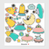 Schattige Ruimtevaarder Ruimte Stickers (Vel)