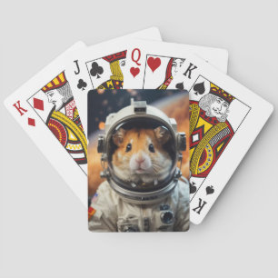 Schattige Ruimtevaart Astronaut Hamster Pokerkaarten
