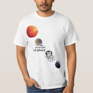 Schattige Ruimtevaartkat Drijvend in de Melkweg me T-shirt