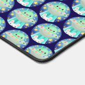 Schattige ruimtewezen en konijntje bureaumat (Hoek)